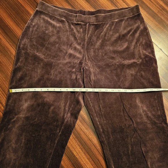 Charter Club Woman Plus Brown Velvet Wide Leg Athleisure Pull On Pants 0X EUC - Picture 6 of 10